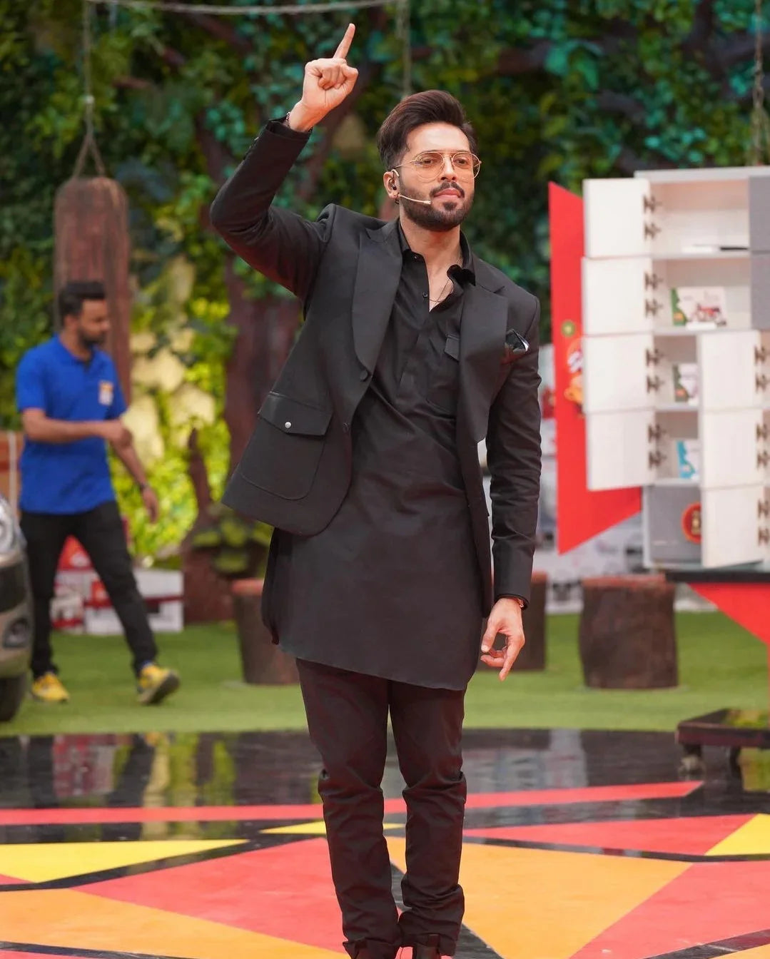 Black Satin Kurta Trouser. - Snug