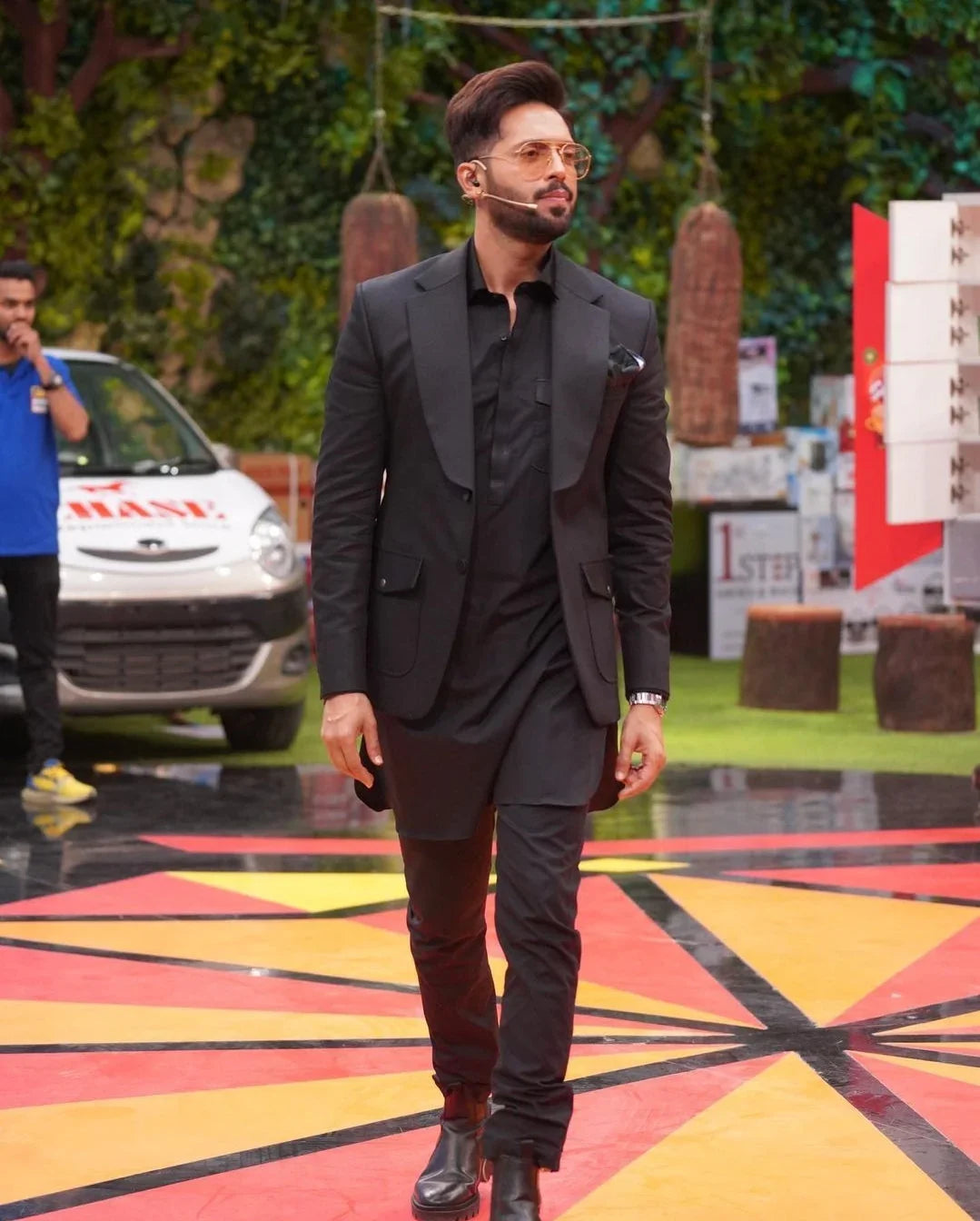 Black Satin Kurta Trouser. - Snug