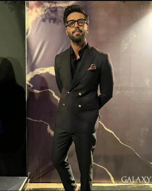 Black Double Breasted Suit. - Snug