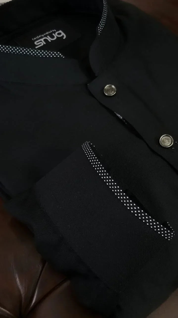 Jet black Kurta Trouser / Shalwar - Snug