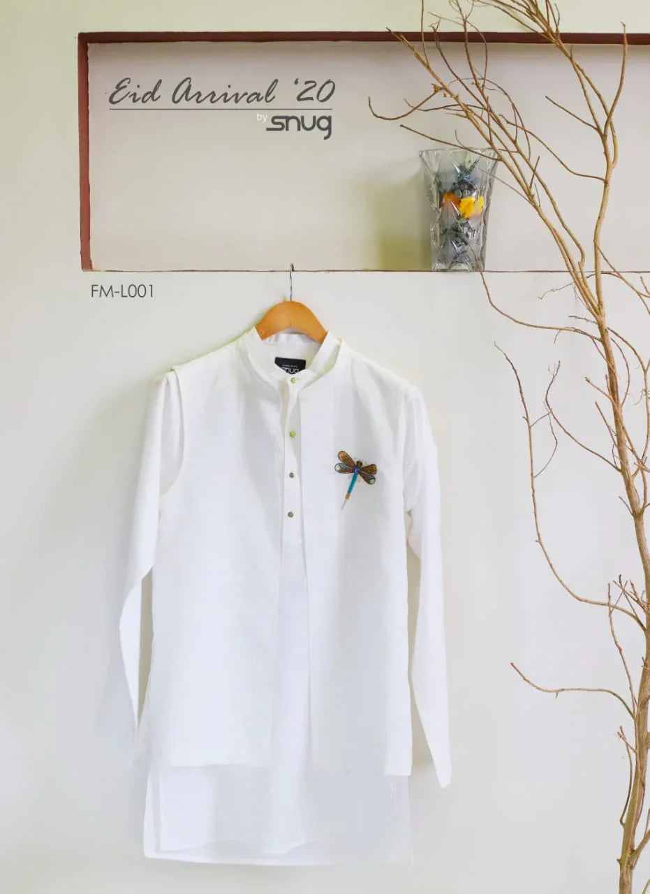 White linen classic fit kurta trouser with a non fused summer waistcoat - Snug