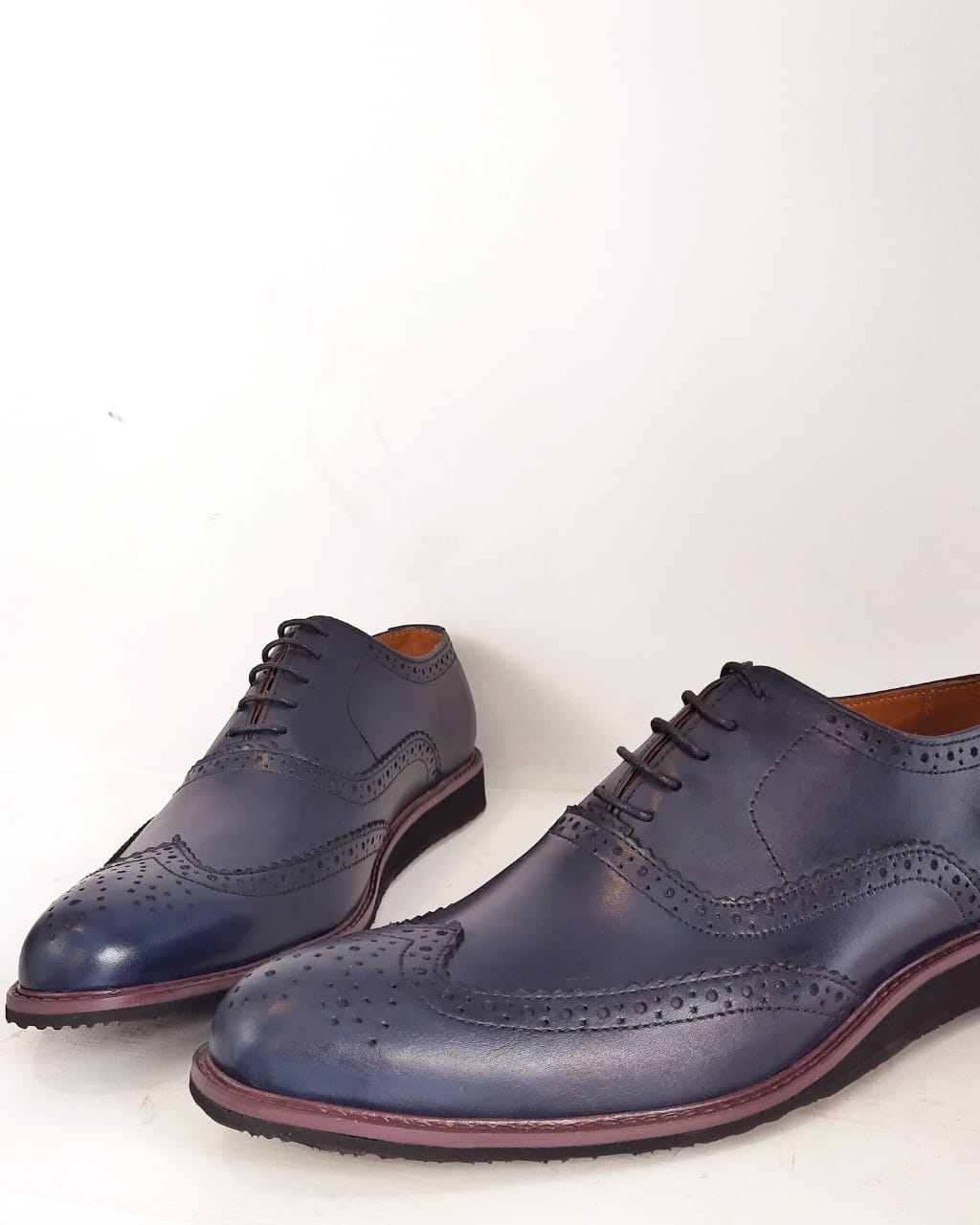 Blue Wing Tip With Vibram Dutch Sole By Snug
