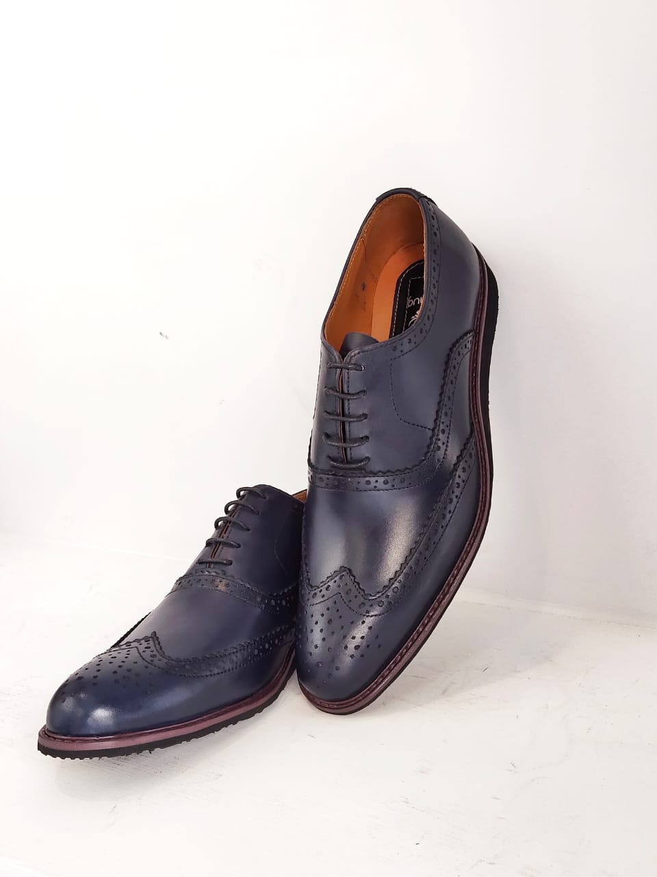 Blue Wing Tip With Vibram Dutch Sole By Snug