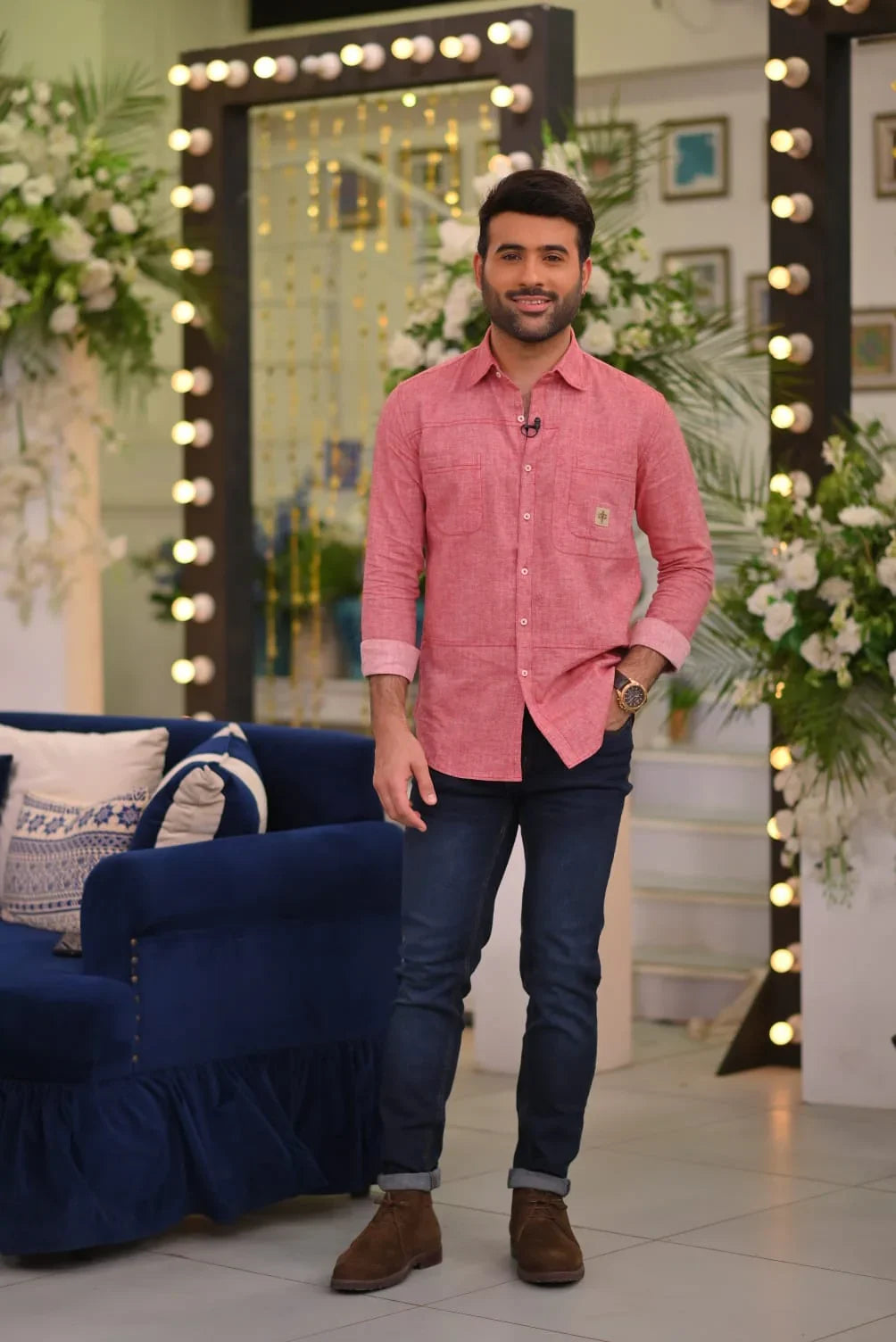 Brick Red Double Stitched Linen Shirt. - Snug