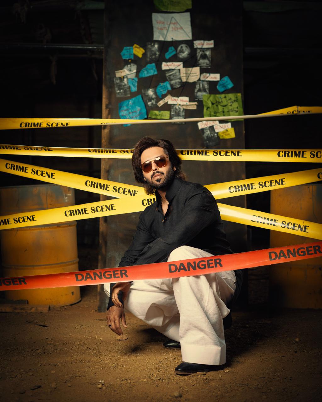 Black Linen Drop Shoulder Kurta Shalwar Set Inspired by Fahad Mustafa