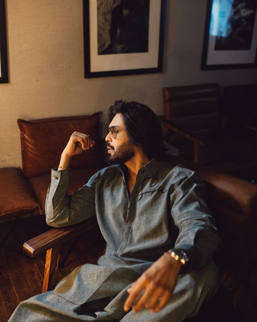 Fahad Mustafa Drop Shoulder Linen Kurta Shalwar | Snug