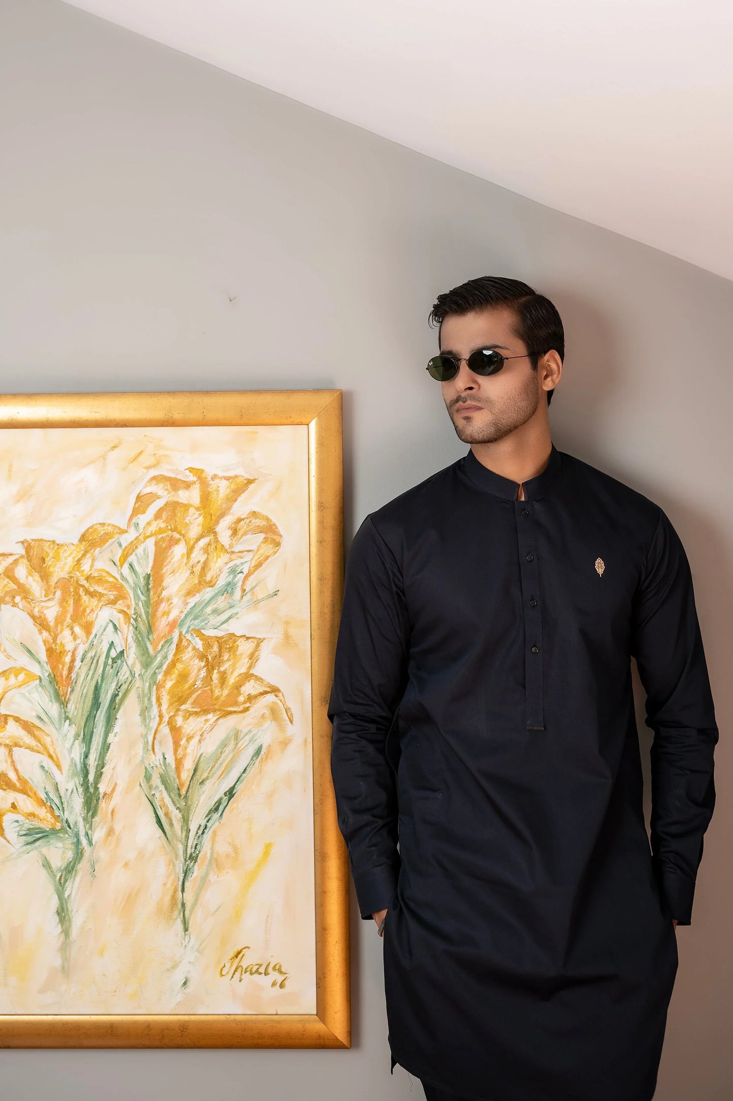 Mystic Midnight Ensemble: Snug's Egyptian Cotton Kurta & Trouser. - Snug