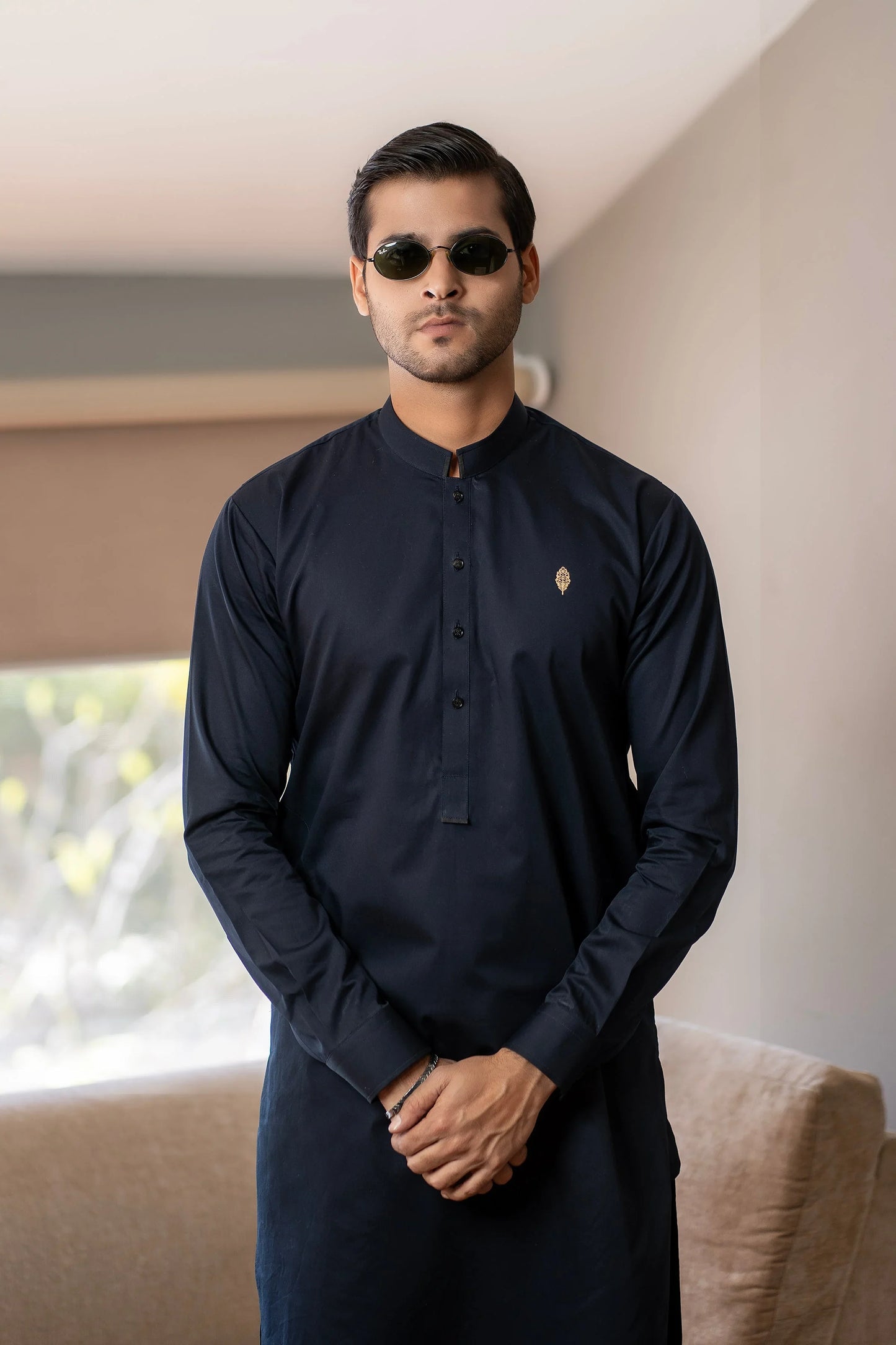 Mystic Midnight Ensemble: Snug's Egyptian Cotton Kurta & Trouser with Linen Waistcoat. - Snug