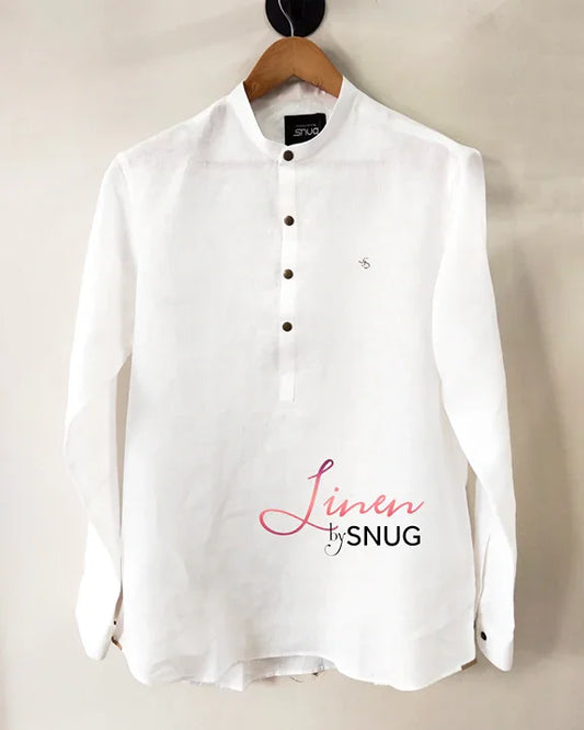 Irish Linen Shirt-Kurti With 'S' Logo - Snug