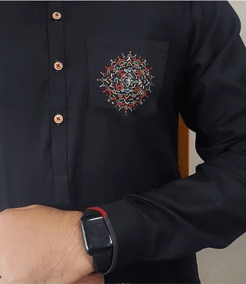 Embroidered Pocket Kurta and trouser made by Snug - Snug