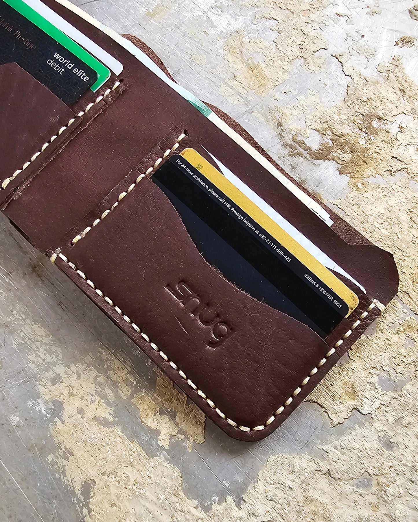 Hand-Stitched Cow Leather Wallet - Snug