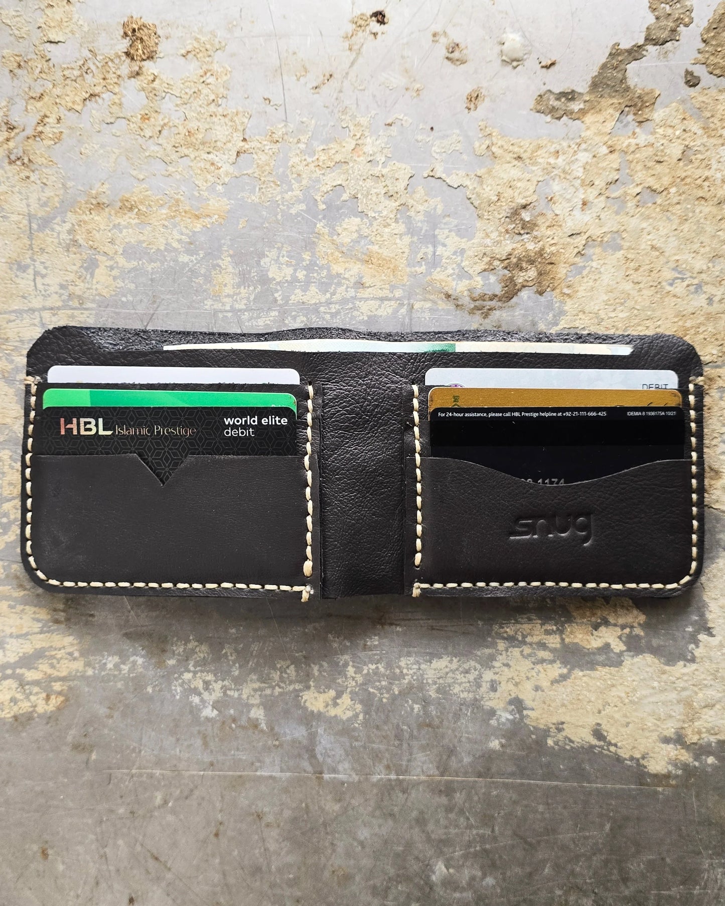 Hand-Stitched Cow Leather Wallet - Snug