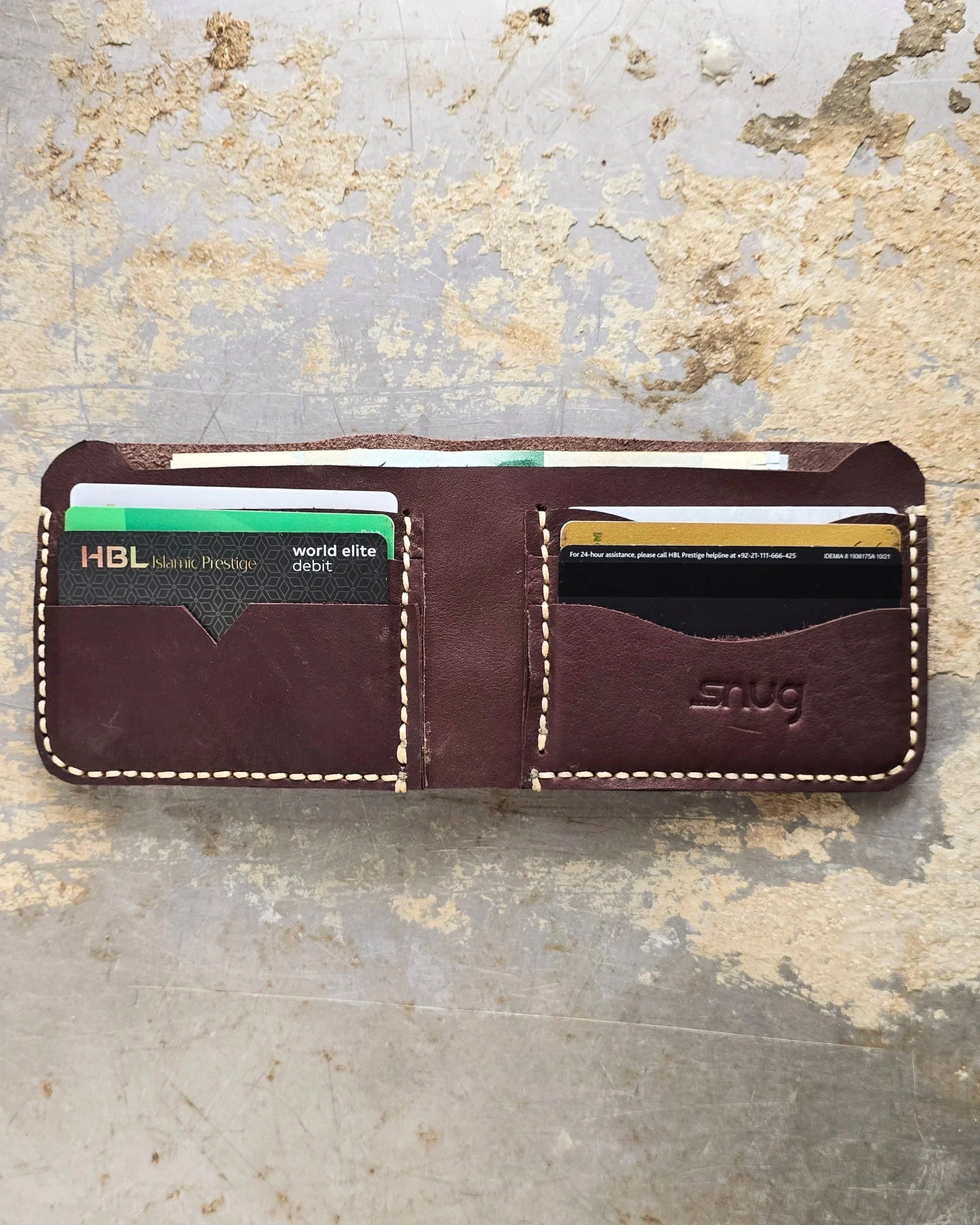 Hand-Stitched Cow Leather Wallet - Snug