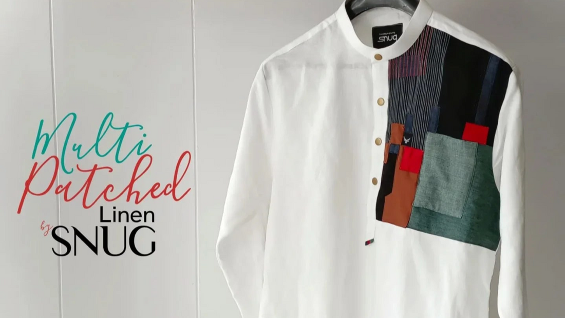 The Most Comfortable Multi Patched Linen Short Kurta by Snug - Snug