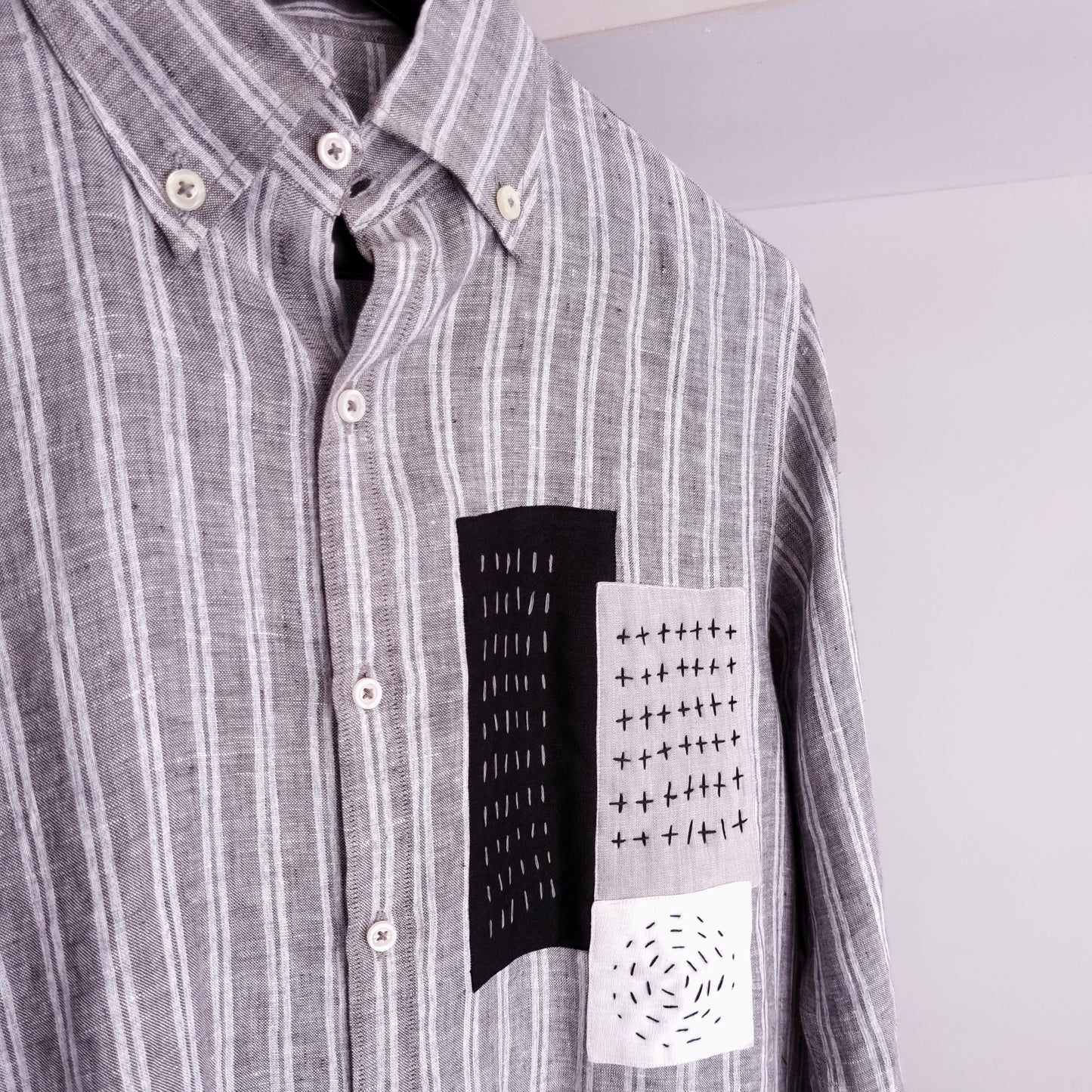 Snug's Patched Linen Shirt - Hand Crafted Elegance