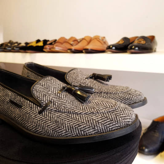 Grey Tweed Pumps. - Snug