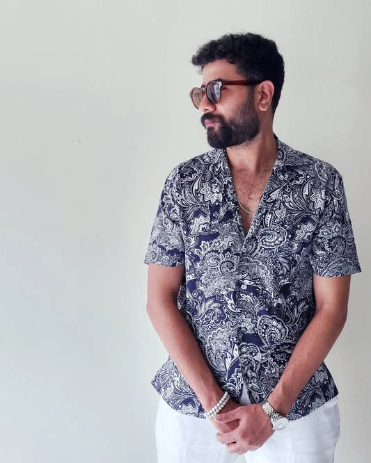 Azure Bloom Gauzy Shirt - Snug