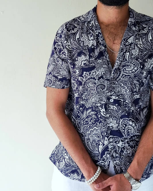 Azure Bloom Gauzy Shirt - Snug