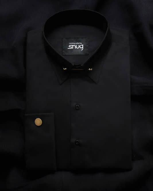 Snug Black Tie Rod Luxury Shirt. - Snug