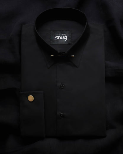 Snug Black Tie Rod Luxury Shirt.