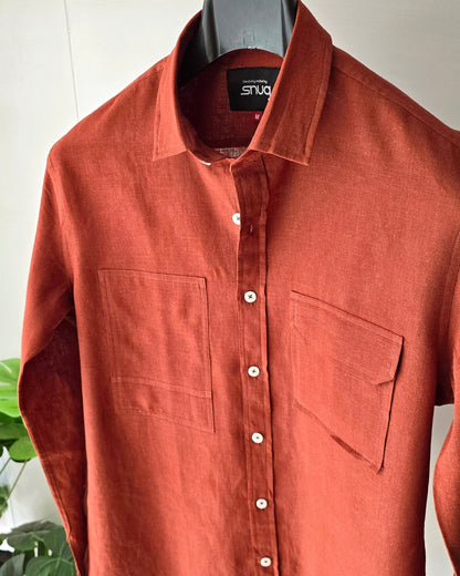 Linen Pocket & Patched Shirt