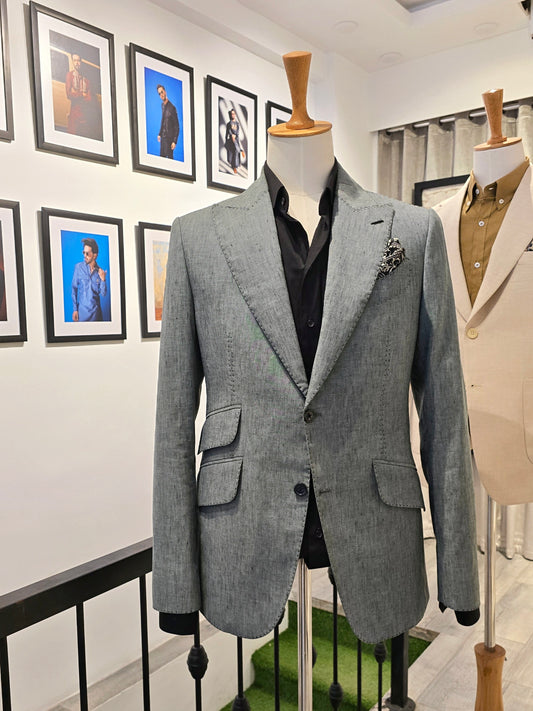Earth Green Linen Blazer by Snug.
