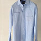 Sky Blue Drop Shoulder Linen Shirt