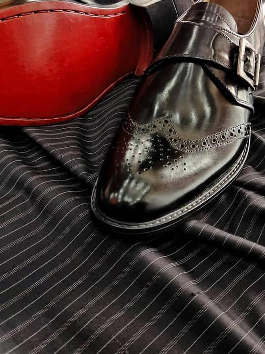 Black Calf Leather Shoe With Red Sole - Snug