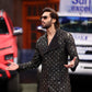 Sequins embroidered front open kurta trouser for men with dropped lapel, Fahad Mustafa x Snug design