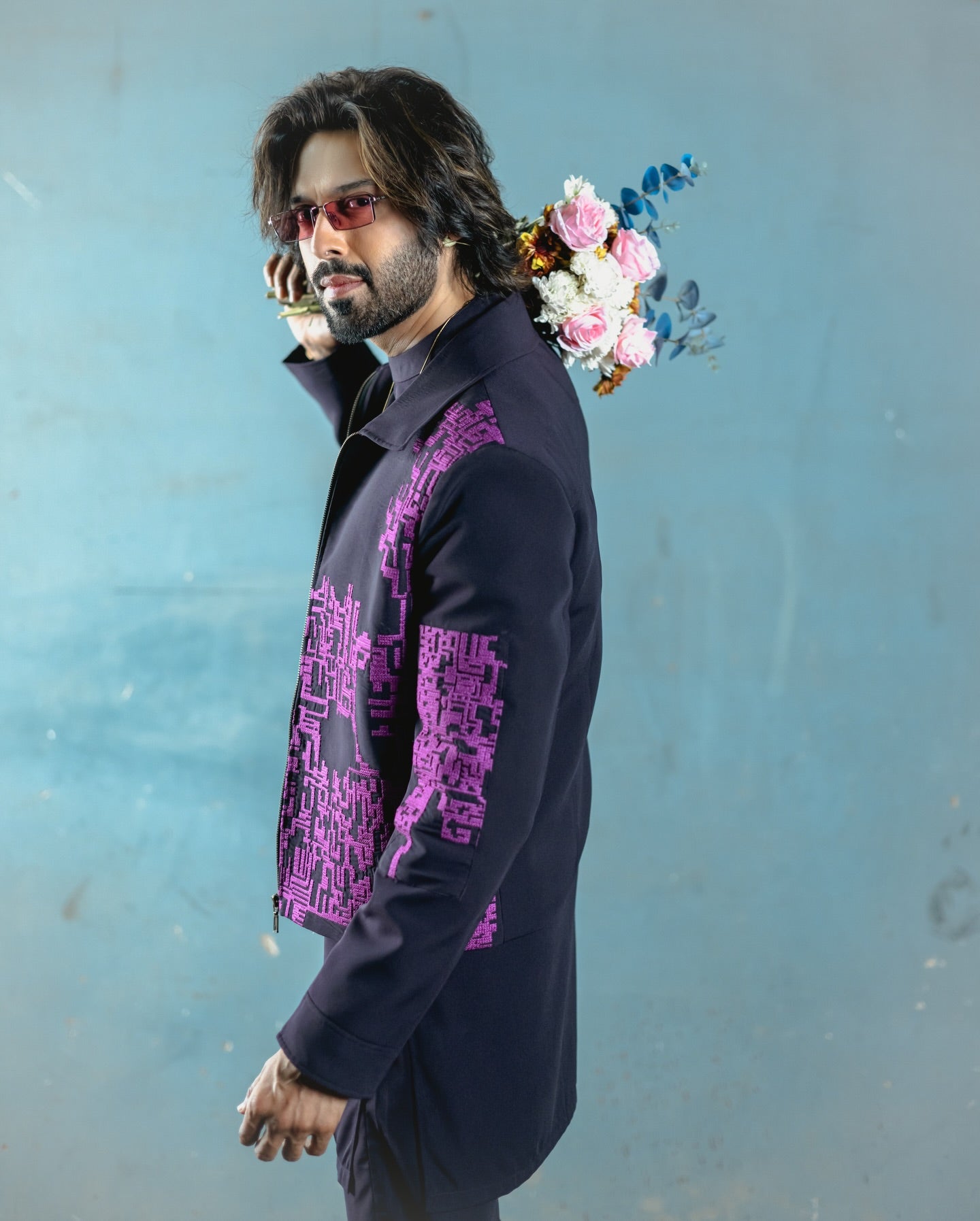 Snug's Dark Purple Cross Stitched Outfit.