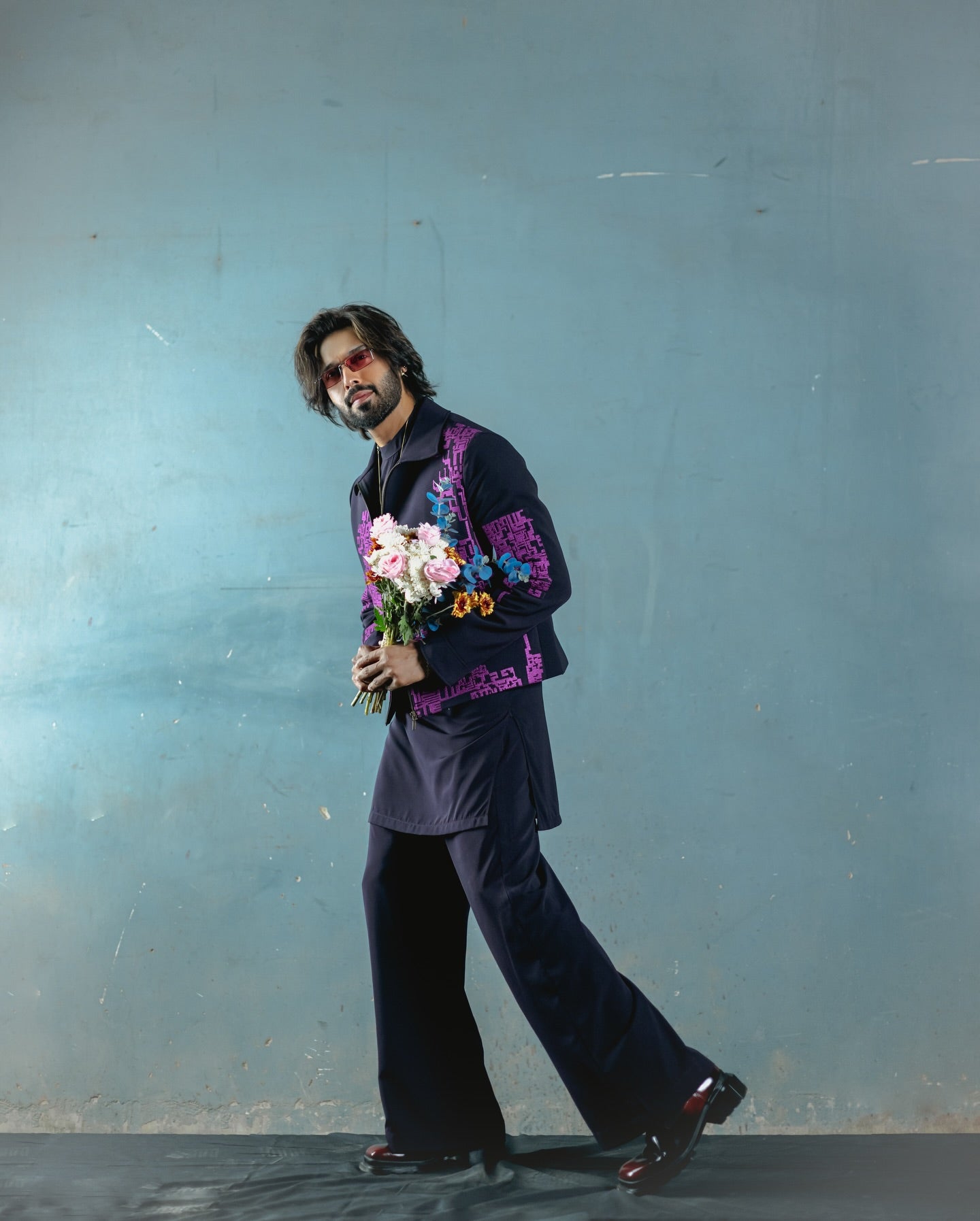 Snug's Dark Purple Cross Stitched Outfit.