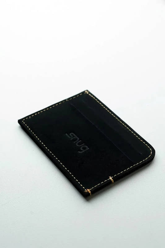 Black Matte Finish Nubuck Cardholder By Snug - Snug