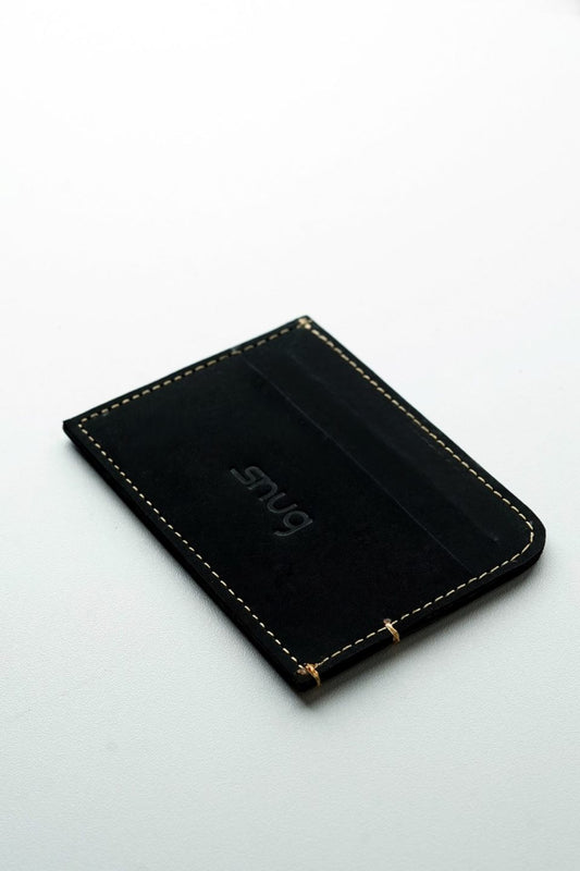 Black Matte Finish Nubuck Cardholder By Snug