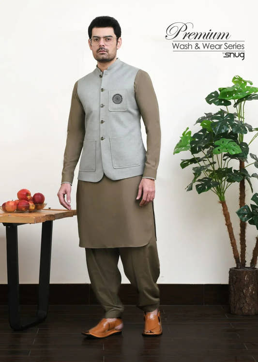 Army Green Wash & Wear with Waistcoat - Snug