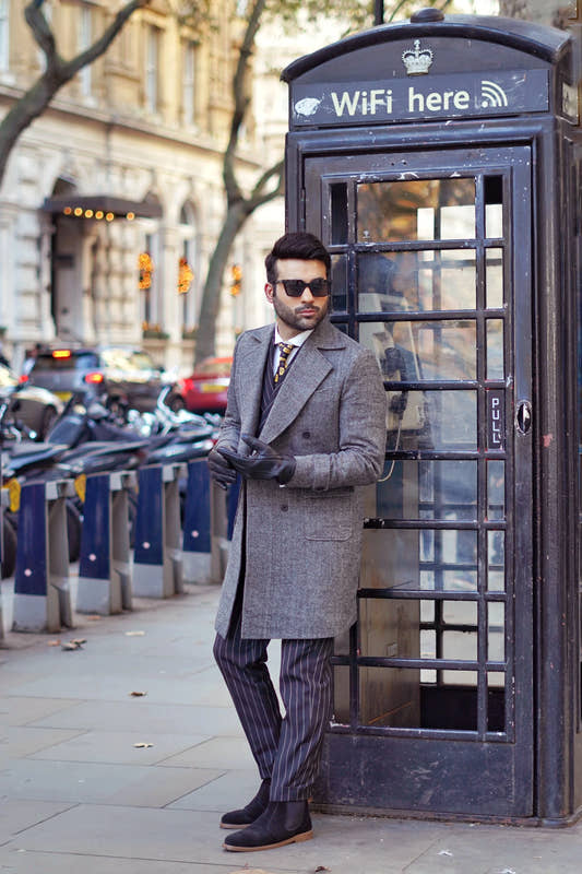 Grey Tweed Long Coat - Snug