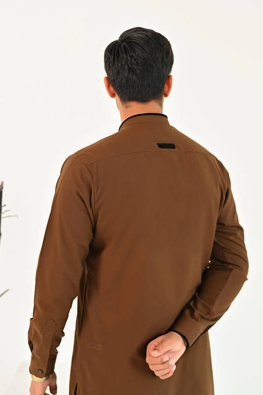 Brown Kurta Shalwar - Snug