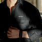 Black Linen Patched Shirt.