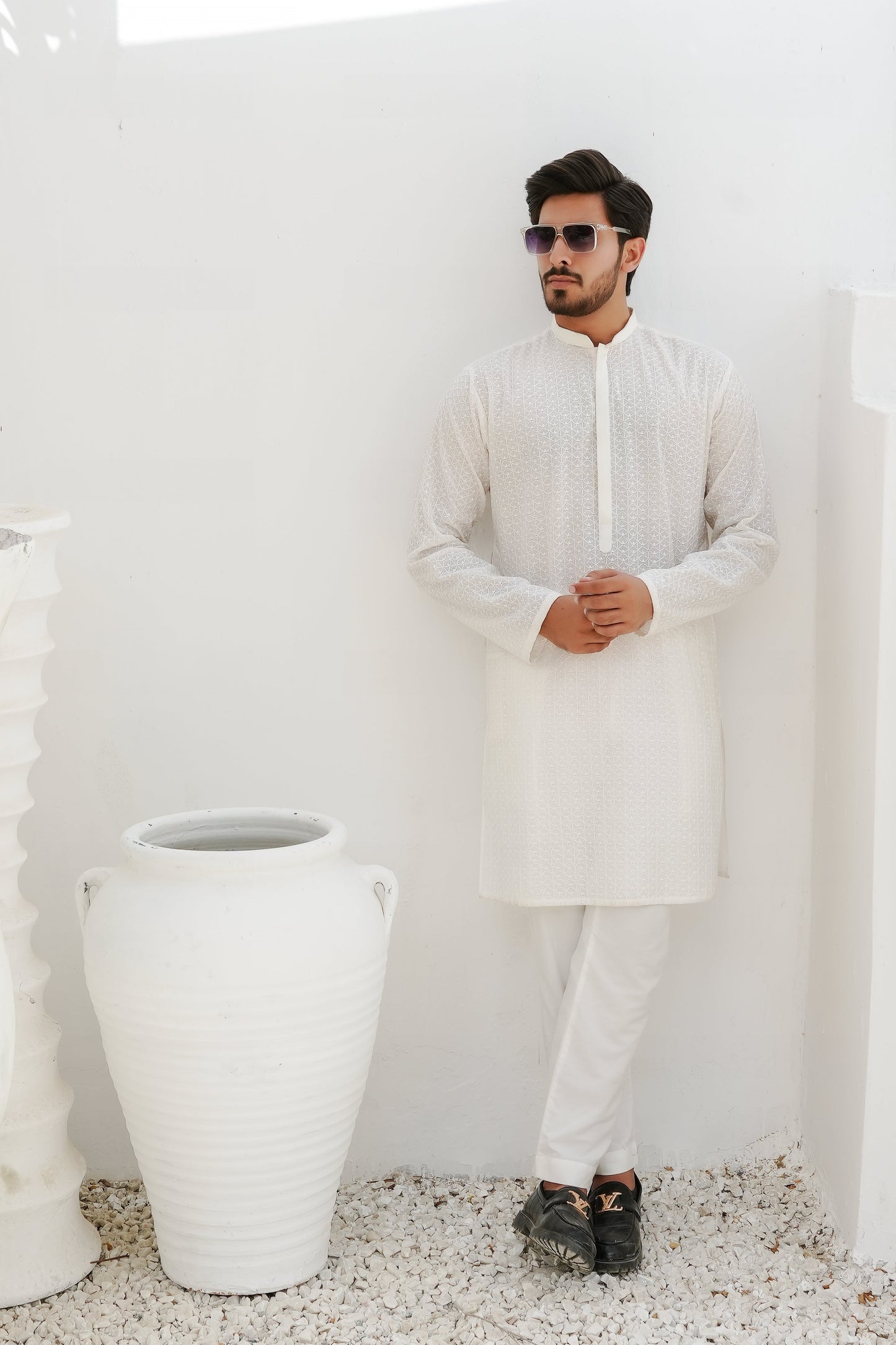 White Embroidered Kurta trouser