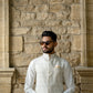 Chandi Warq - White Embroidered Waistcoat by Snug.