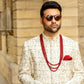 White Hand Embroidered Groom's Sherwani - Snug
