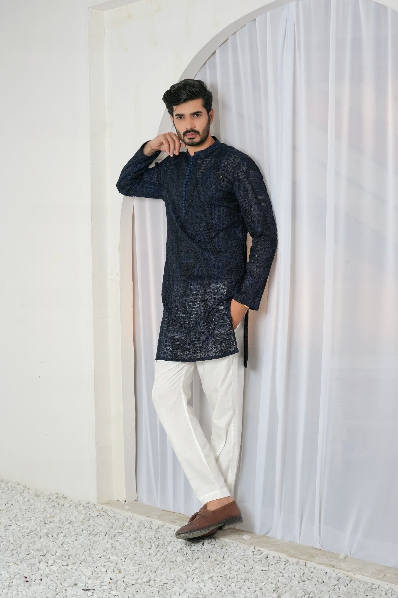 Embroidered Kurta Trouser by Snug.