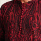 Red - Paisley Embroidered Kurta Trouser '26