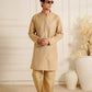 Beige Embroidered Kurta Trouser.
