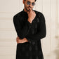 Snug Black Motifs Kurta Pajama – Men’s Festive Wear.