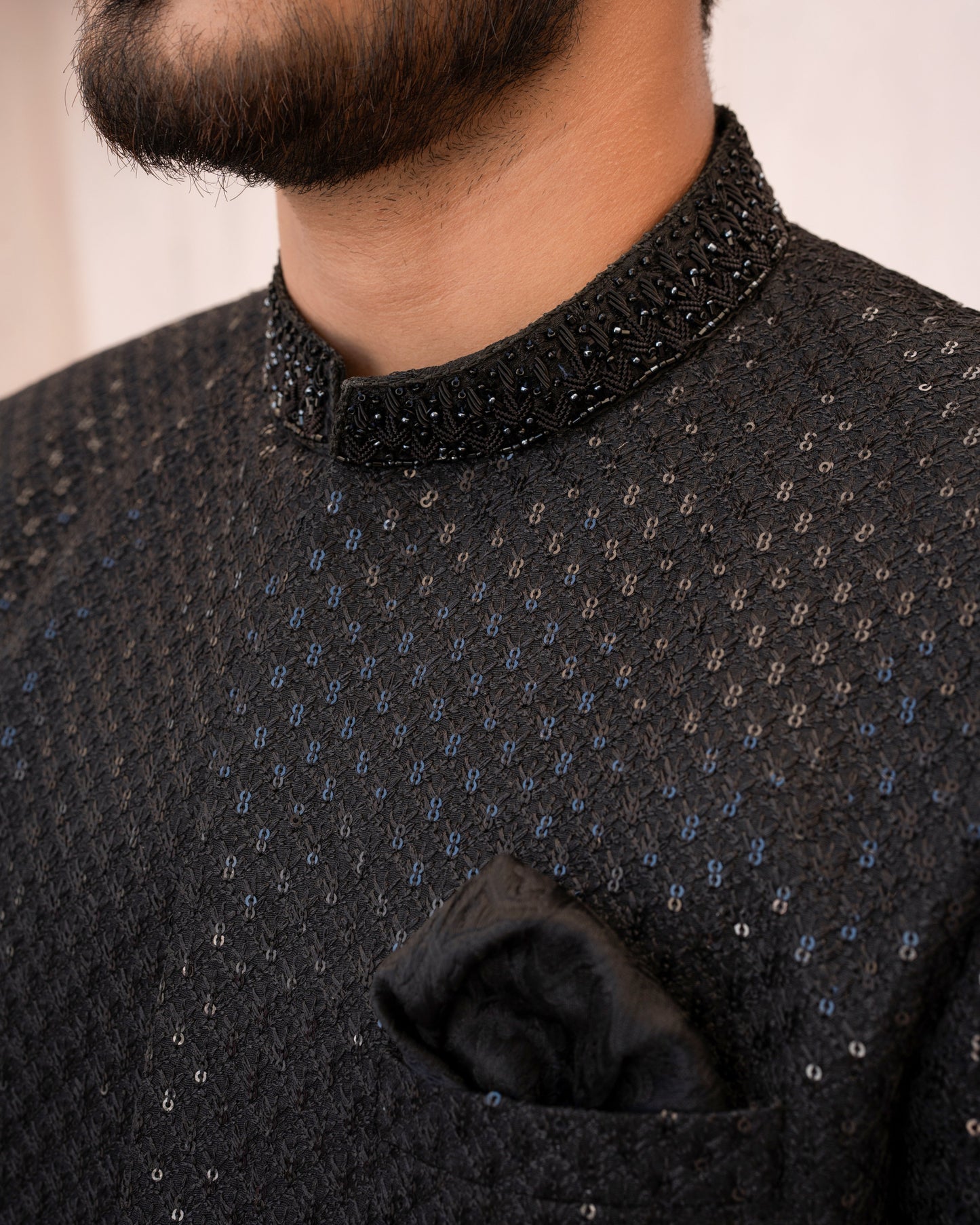 Black Embroidered Sherwani