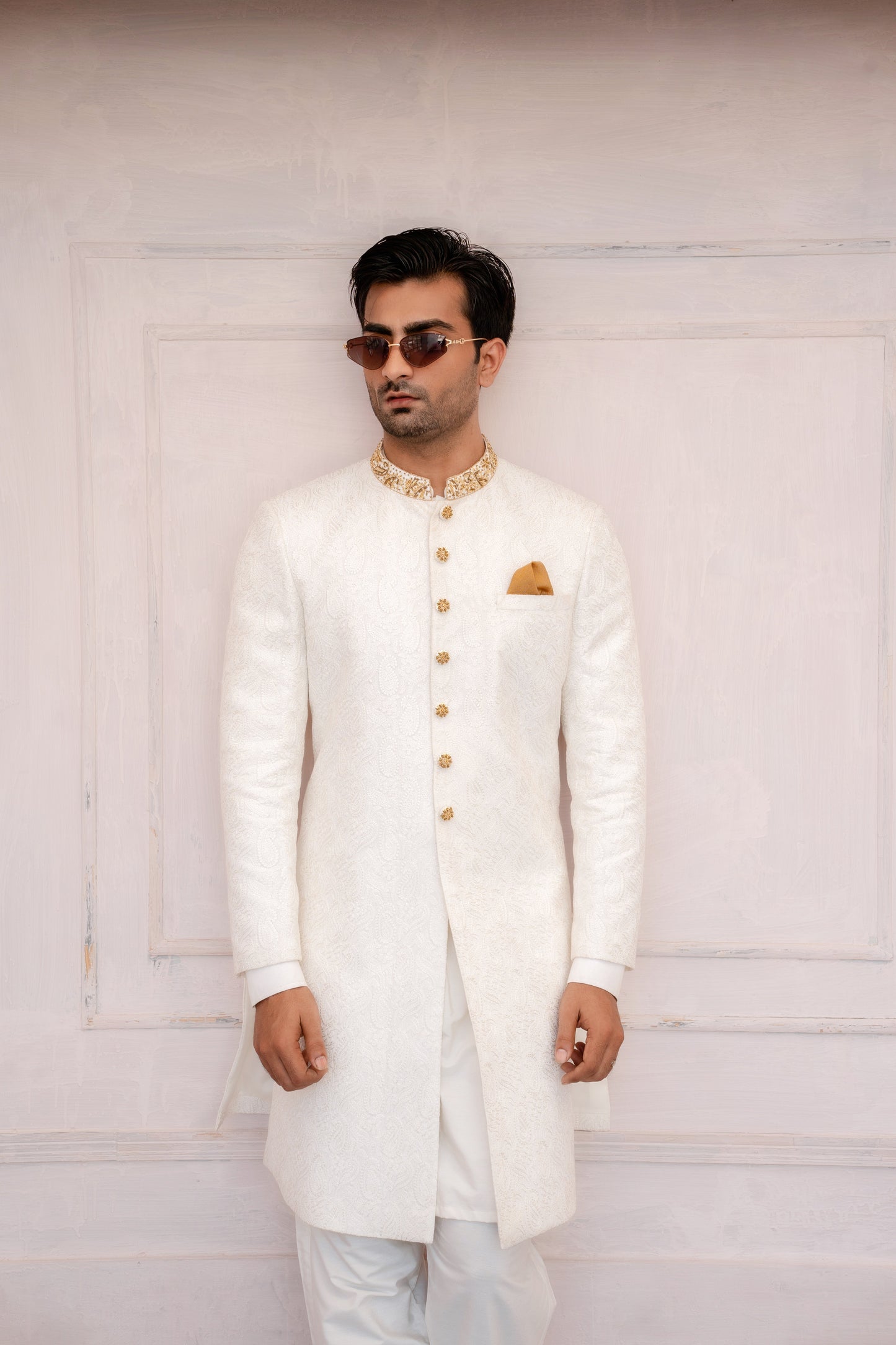 Paisley Hand Embroidered Sherwani by Snug