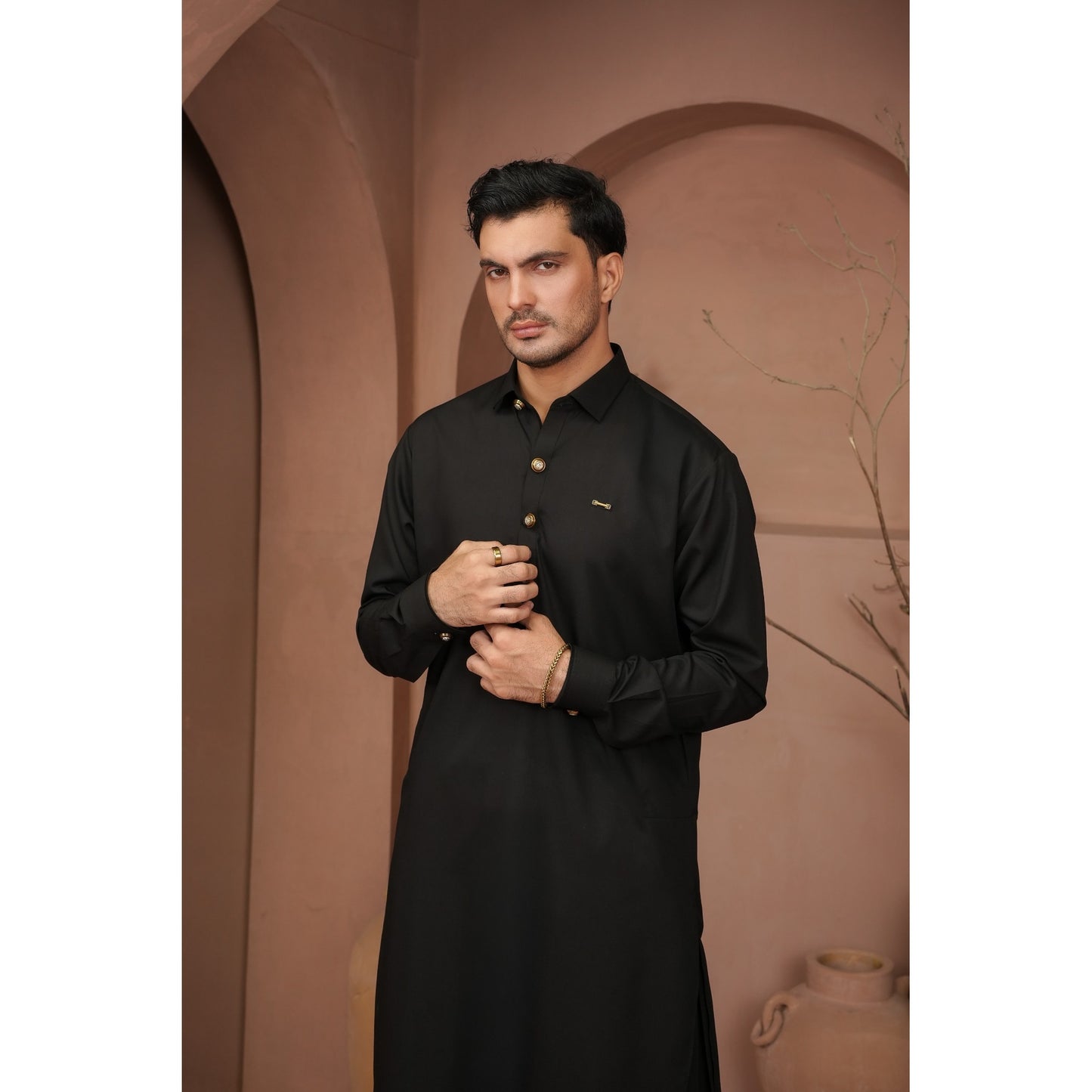 Premium Kurta Shalwar with Metal details.
