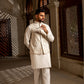Chandi Warq - White Embroidered Waistcoat by Snug.