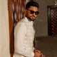 Chandi Warq - White Embroidered Waistcoat by Snug.