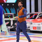 Denim Retro Kurta Trouser with Leather Waistcoat. - Snug